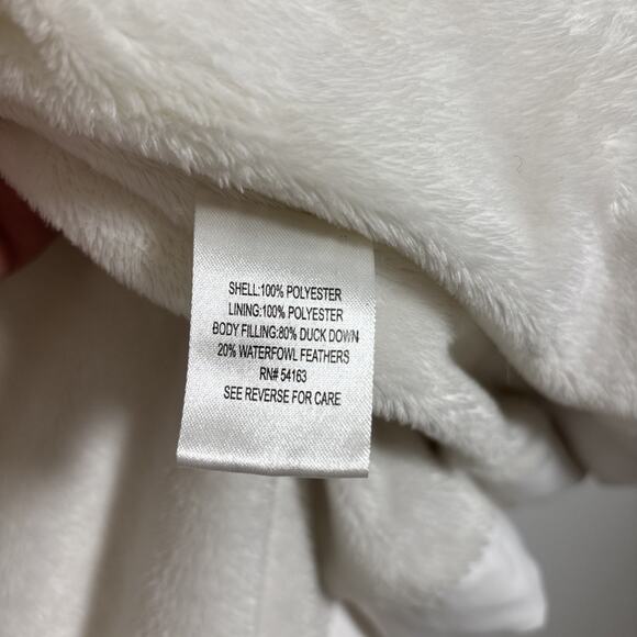 Calvin Klein Puffer Duck Down Feather Jacket Coat Large White Warm Winter - Picture 3 of 8